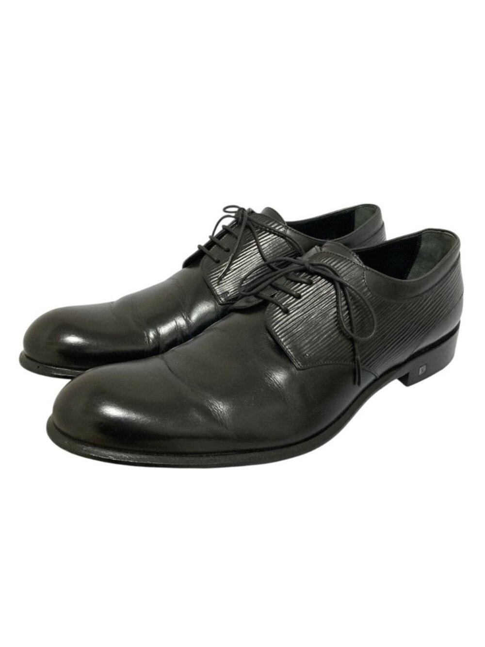 Louis Vuitton Wall Street Line Epi Plain Toe Shoes Black Spring Summer 7.5